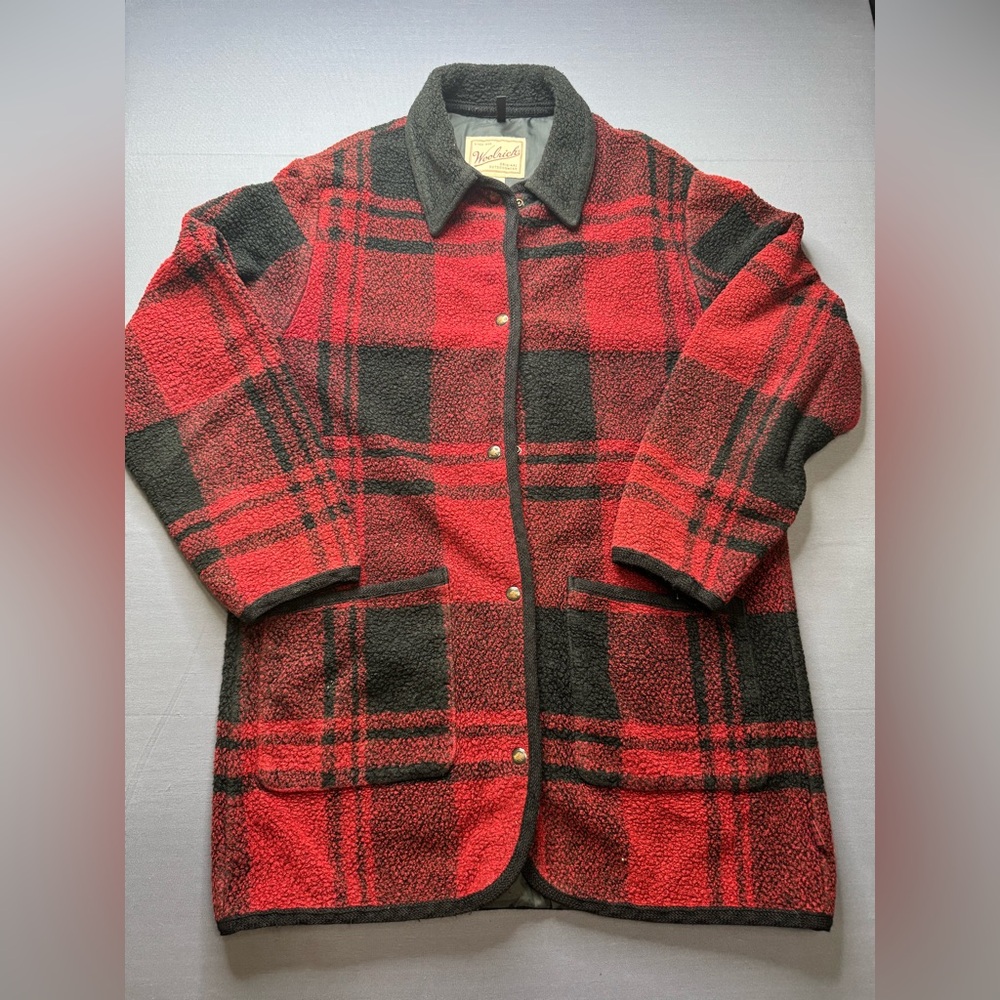 Vintage woolrich plaid coat made in usa womens medium
